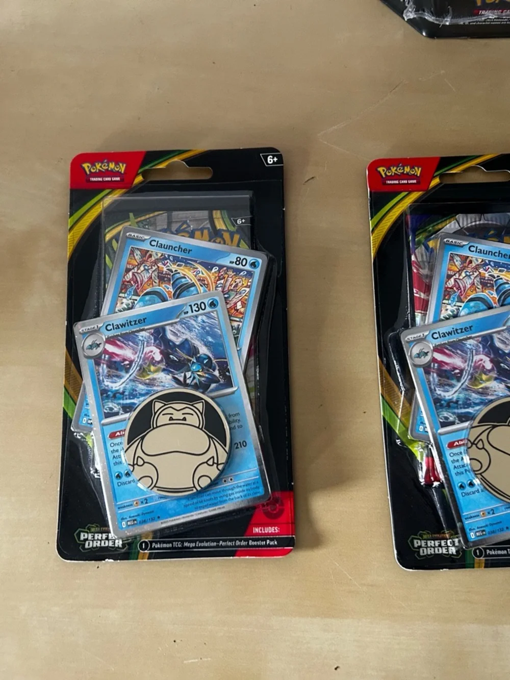 2 Single Rare Pokemon‎ Trading Card Pack with Blue Accents with Snorlax pin